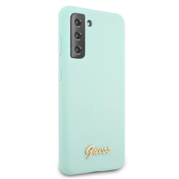 Guess Skal Galaxy S21 Plus Silicone Script Metal Logo - Blå