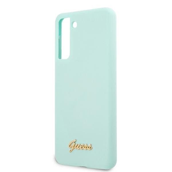 Guess Skal Galaxy S21 Plus Silicone Script Metal Logo - Blå