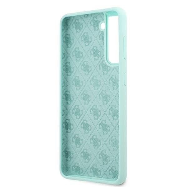 Guess Skal Galaxy S21 Plus Silicone Script Metal Logo - Blå