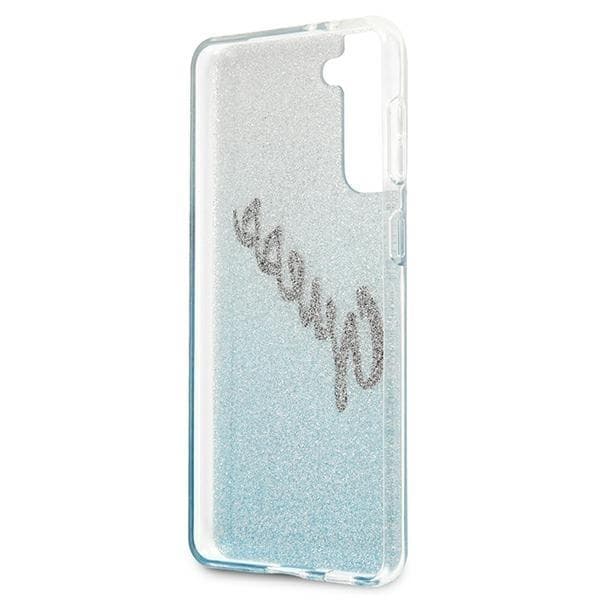 Guess Skal Galaxy S21 Plus Glitter Gradient Script - Blå