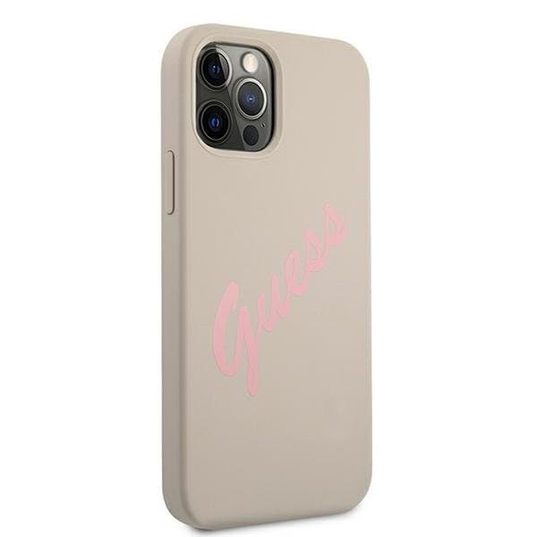 Guess Skal iPhone 12 & 12 Pro Silikon Vintage - Rosa/Grå