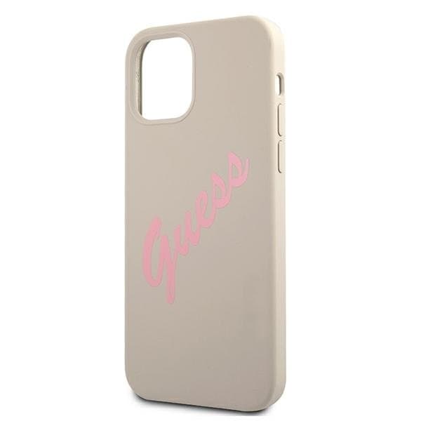Guess Skal iPhone 12 & 12 Pro Silikon Vintage - Rosa/Grå