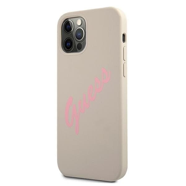Guess Skal iPhone 12 & 12 Pro Silikon Vintage - Rosa/Grå