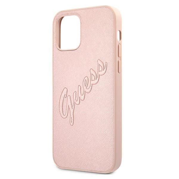 GUESS Skal iPhone 12 & 12 Pro Saffiano Vintage - Rosa