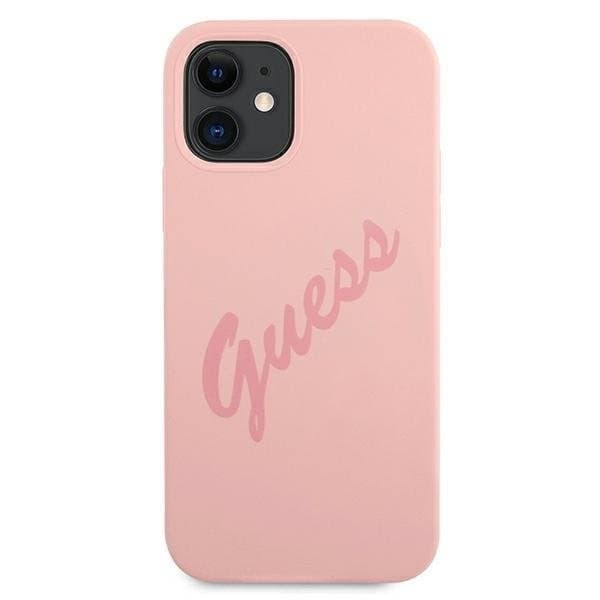 Guess Skal iPhone 12 Mini Script Vintage - Rosa