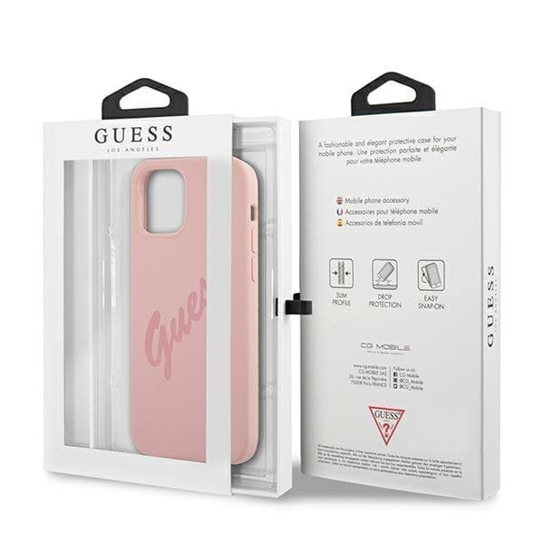 Guess Skal iPhone 12 Mini Script Vintage - Rosa