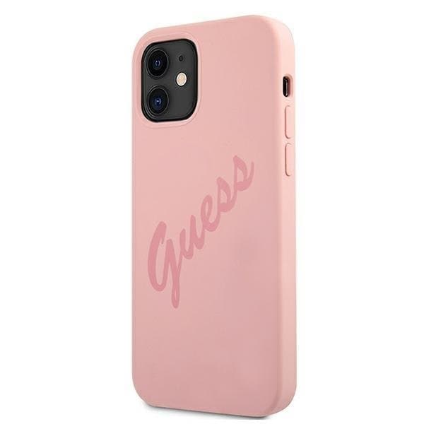 Guess Skal iPhone 12 Mini Script Vintage - Rosa