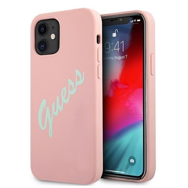 Guess Skal iPhone 12 Mini Silikon Vintage - Rosa/Grön