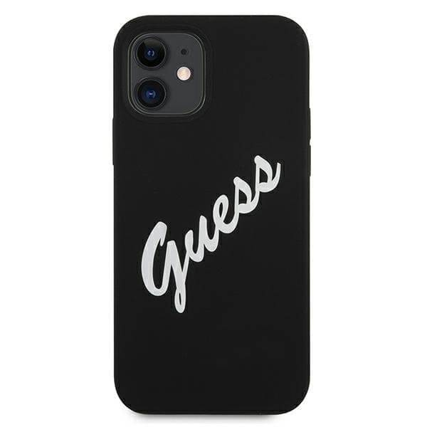 Guess Skal iPhone 12 Mini Silikon Vintage - Svart/Vit