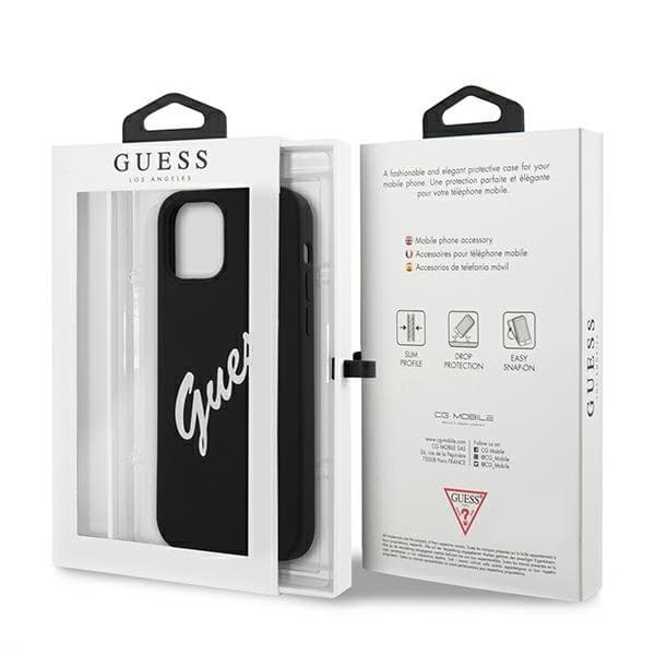 Guess Skal iPhone 12 Mini Silikon Vintage - Svart/Vit