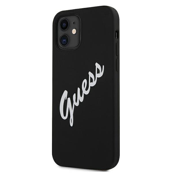 Guess Skal iPhone 12 Mini Silikon Vintage - Svart/Vit