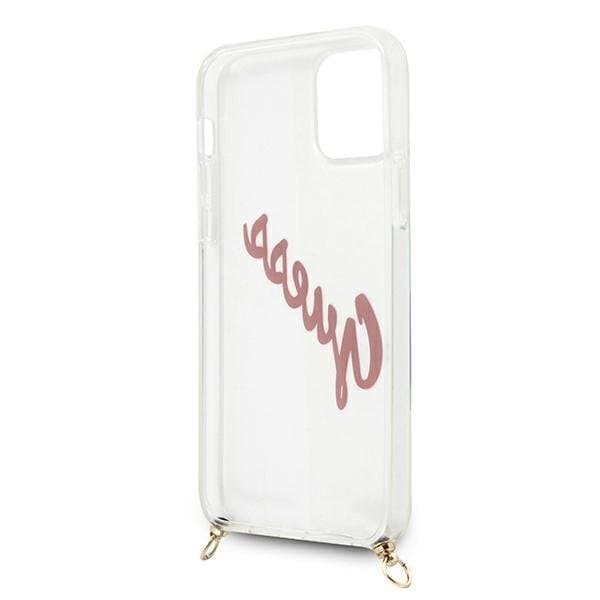 Guess Skal iPhone 12 Mini Script Vintage Strap - Rosa