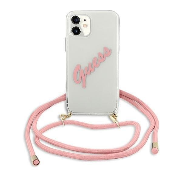 Guess Skal iPhone 12 Mini Script Vintage Strap - Rosa