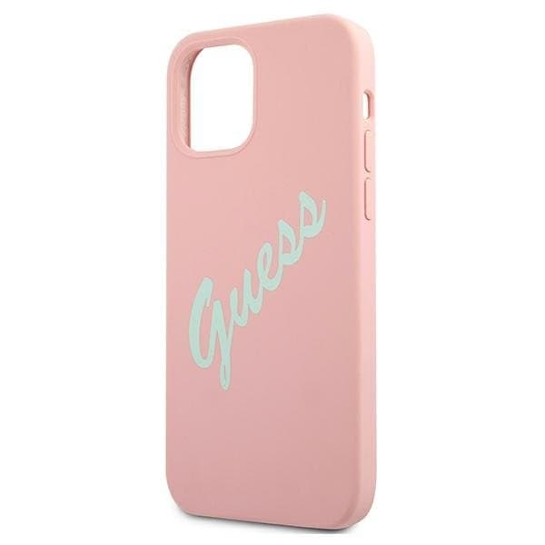 Guess Skal iPhone 12 & 12 Pro Silikon Vintage - Rosa/Grön