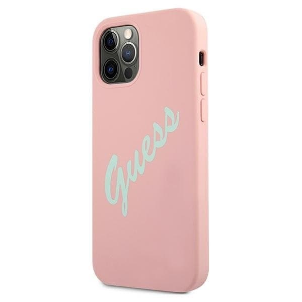 Guess Skal iPhone 12 & 12 Pro Silikon Vintage - Rosa/Grön