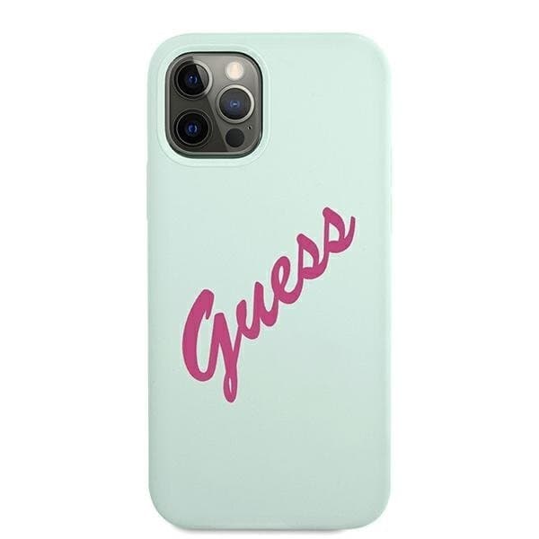Guess iPhone 12 Pro Max Skal Silikon Vintage - Blå/Fuschia