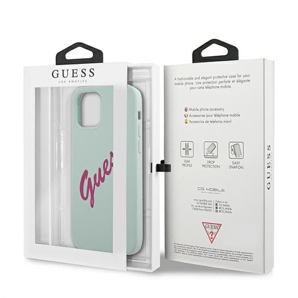 Guess iPhone 12 Pro Max Skal Silikon Vintage - Blå/Fuschia