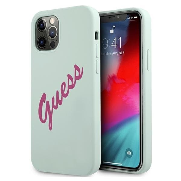 Guess iPhone 12 Pro Max Skal Silikon Vintage - Blå/Fuschia