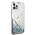 Miniatyrbild 4 av 9: Guess iPhone 12 Pro Max Skal Glitter Vintage Script - Blå