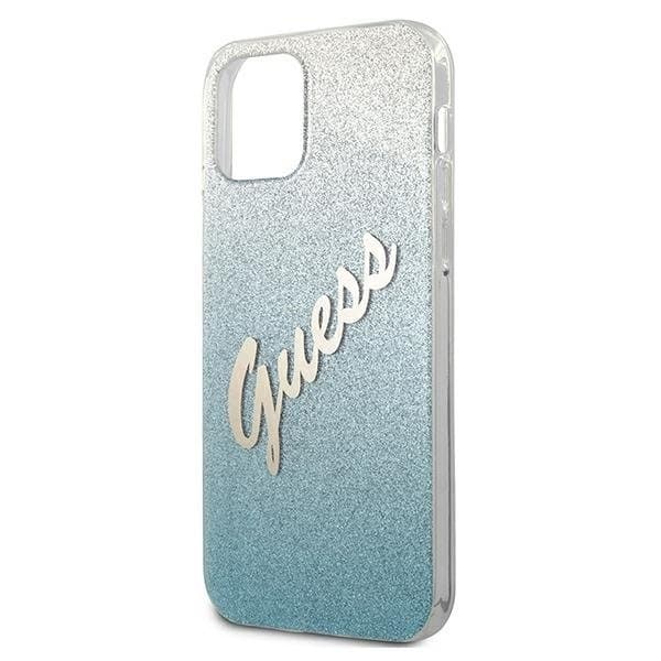 Guess Skal iPhone 12 Mini Glitter Gradient Script - Blå
