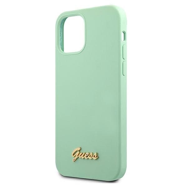 Guess Skal iPhone 12 Mini Metal Logo Script - Grön