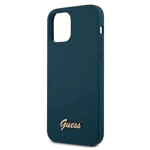 Guess Skal iPhone 12 Mini Metal Logo Script - Blå