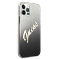 Miniatyrbild 3 av 11: Guess Skal iPhone 12 & 12 Pro Glitter Gradient Script - Svart