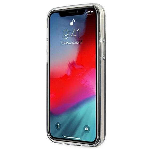 Guess iPhone 12 Pro Max Skal Glitter Gradient Script - Blå