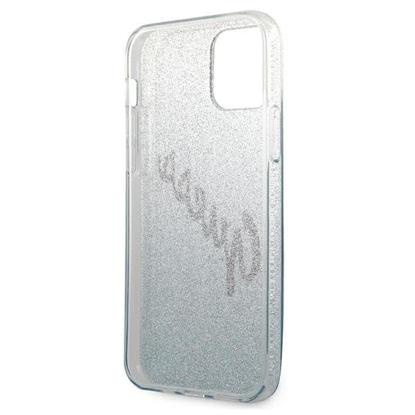 Guess iPhone 12 Pro Max Skal Glitter Gradient Script - Blå