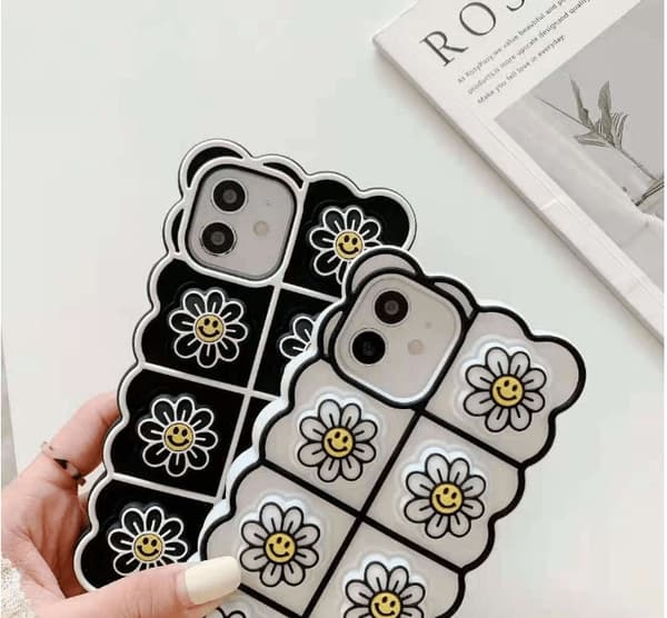 Smiley Flower Pop it Fidget Skal till iPhone 11 - Vit