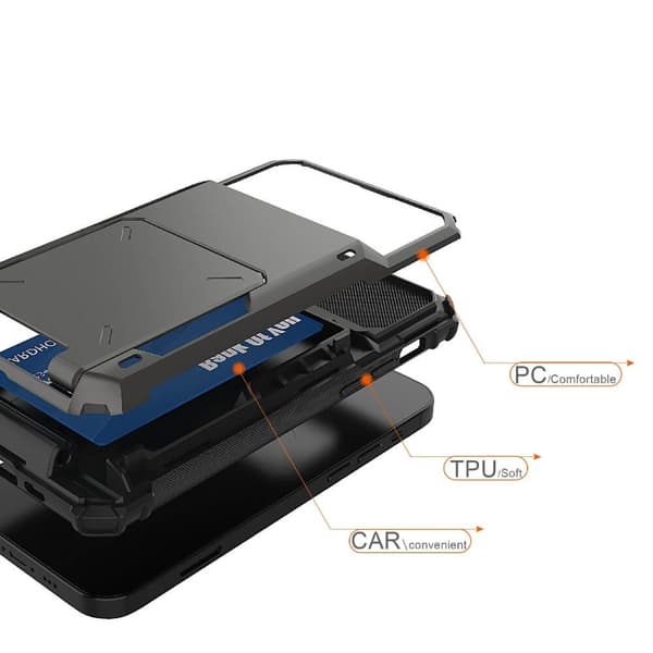Flip Mobilskal med Kortplatser till iPhone 13 Pro - Vit