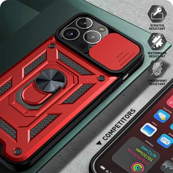 Camshield Mobilskal med Ringhållare iPhone 13 Pro - Svart