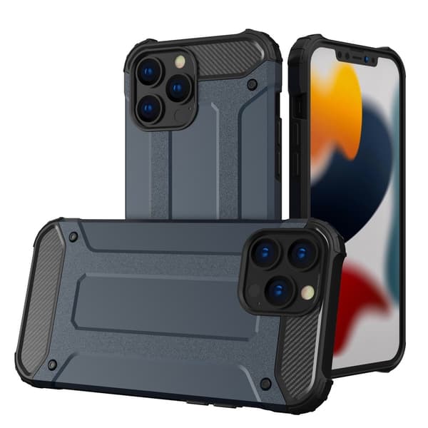 Hybrid Armor Tough Rugged Skal iPhone 13 Pro Max - Blå