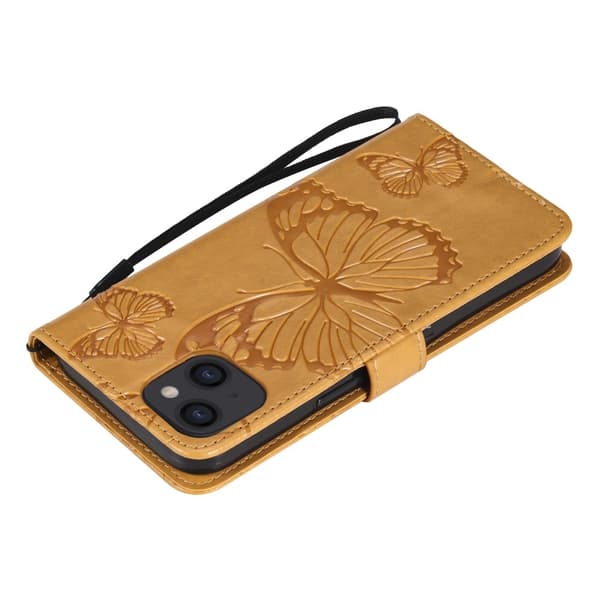 Fjärilar Plånboksfodral iPhone 13 Mini - Gul