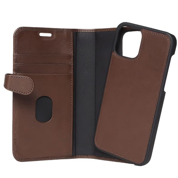 BUFFALO äkta läder äkta skinn plånboksfodral iPhone 13 Pro Max - Brun
