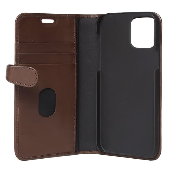 BUFFALO äkta läder äkta skinn plånboksfodral iPhone 13 Pro Max - Brun