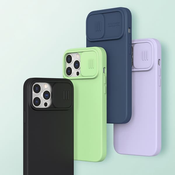 Nillkin CamShield Silky Silikon Skal iPhone 13 Pro Max - Blå