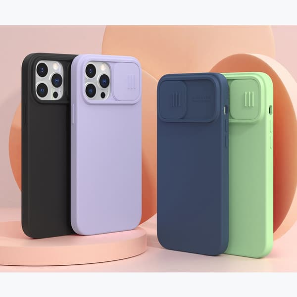 Nillkin CamShield Silky Silikon Skal iPhone 13 Pro Max - Blå