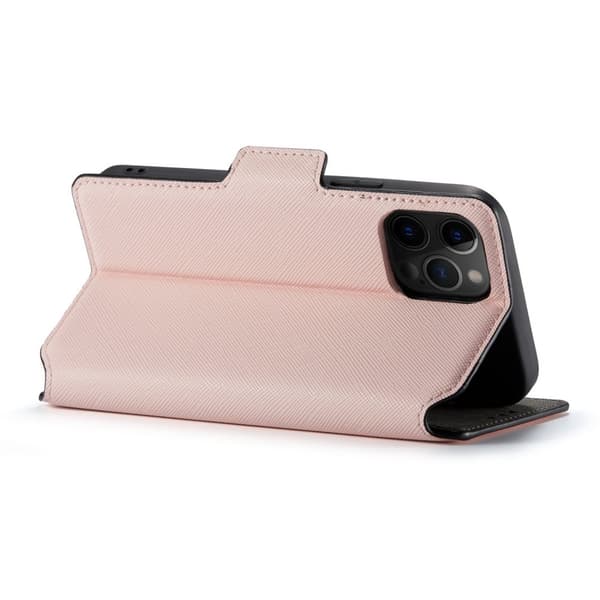 Muxma Saffiano Plånboksfodral till iPhone 13 Pro - Rosa