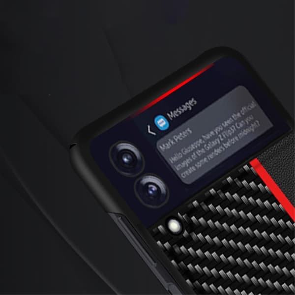 Carbon Stripe mobilskal till Samsung Galaxy Z Flip 3 - Röd