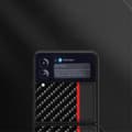 Miniatyrbild 4 av 5: Carbon Stripe mobilskal till Samsung Galaxy Z Flip 3 - Röd
