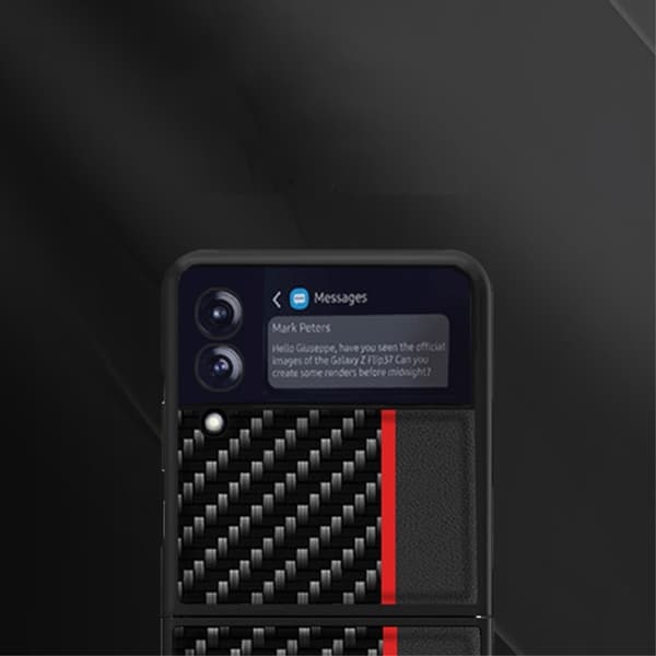 Carbon Stripe mobilskal till Samsung Galaxy Z Flip 3 - Röd