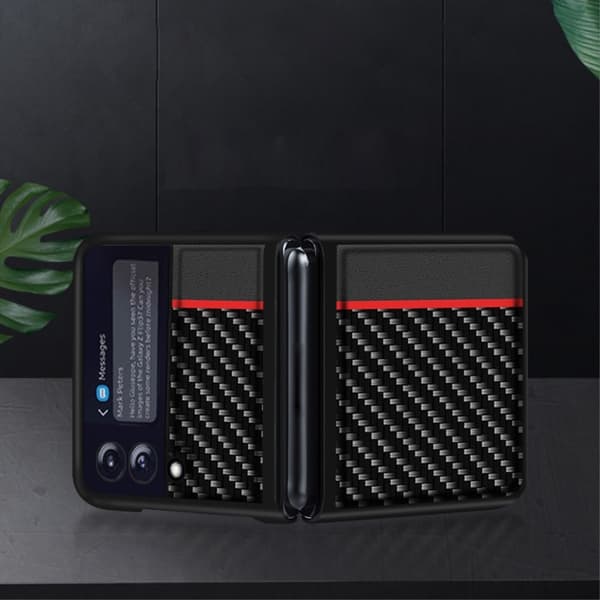 Carbon Stripe mobilskal till Samsung Galaxy Z Flip 3 - Röd