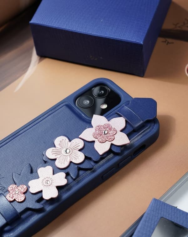 Kingxbar Sweet Swarovski Crystals Mobilskal iPhone 12 mini - Blå