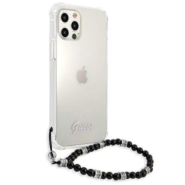 Guess Skal iPhone 12 & 12 Pro Black Pearl - Transparent