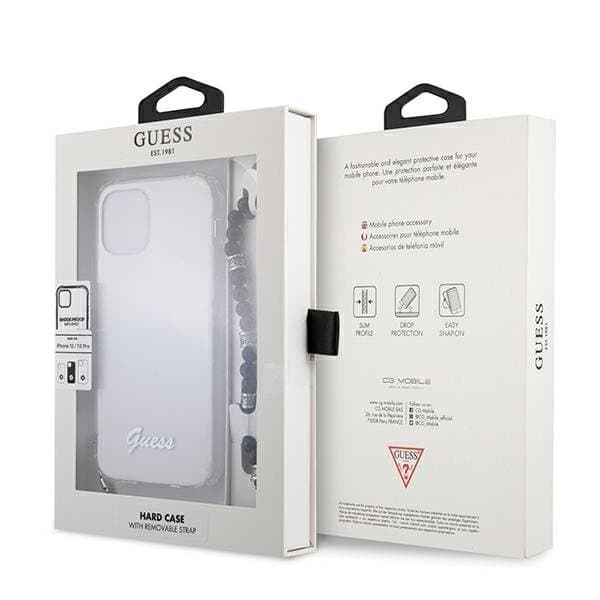 Guess Skal iPhone 12 & 12 Pro Black Pearl - Transparent