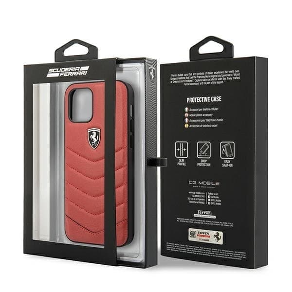 Ferrari Skal iPhone 12 & 12 Pro Off Track Quilted - Röd