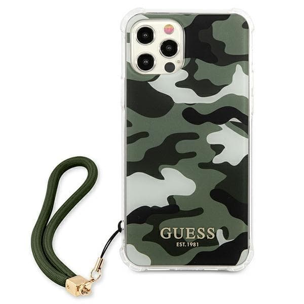 Guess Skal iPhone 12 & 12 Pro Camo Collection - Grön