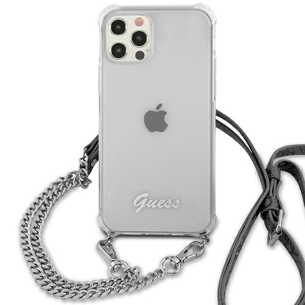 Guess Skal iPhone 12 & 12 Pro Silver Chain - Silver