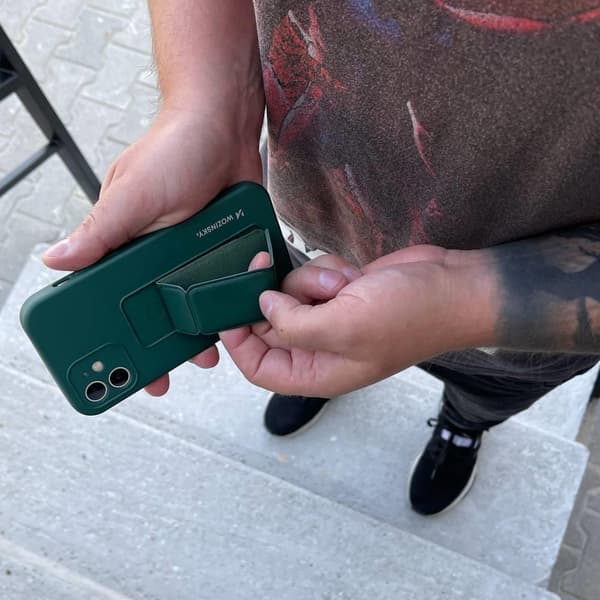 Wozinsky Kickstand Silikon iPhone 12 Pro Max Skal - Svart